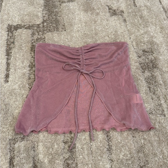 NWT- Pink Sparkle Strapless Top - Picture 2 of 5